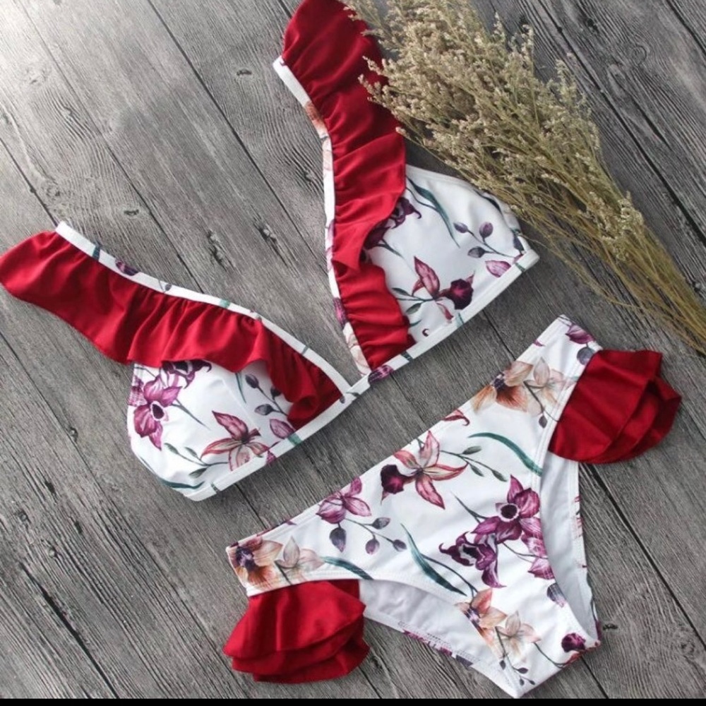 Hibiscus Flower White Bikini